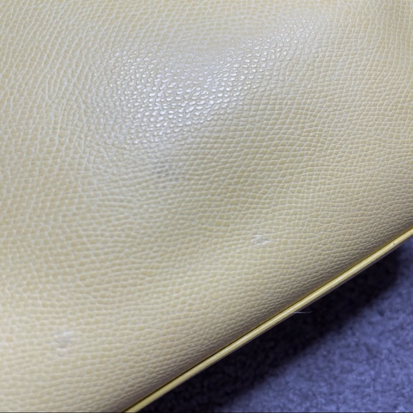 COACH Canary Yellow Bennett Pebbled Leather Barrel Style Top Handle Handbag - Picture 7 of 12